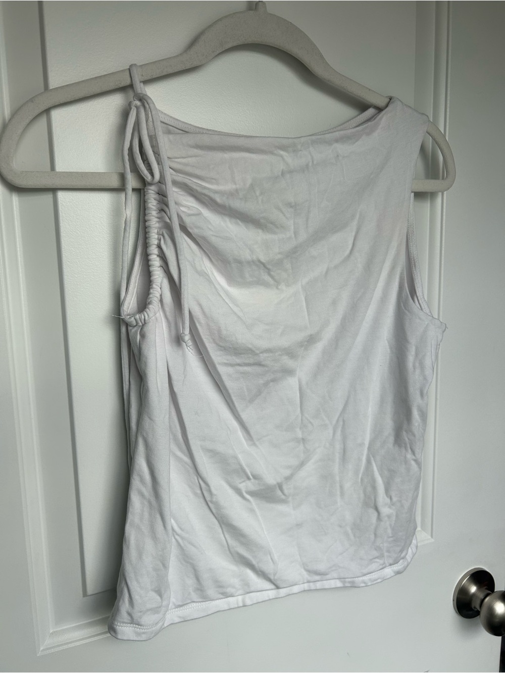 Cotton On White Ruched-Shoulder Tank